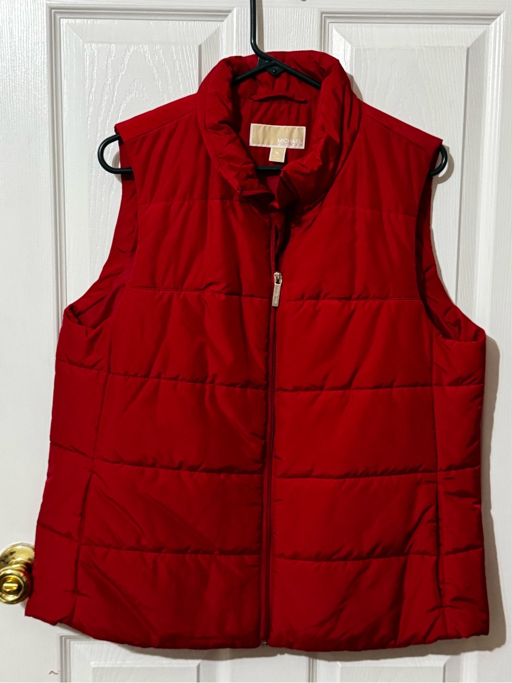 MICHAEL Michael Kors Red Quilted Sleeveless Puffer Vest